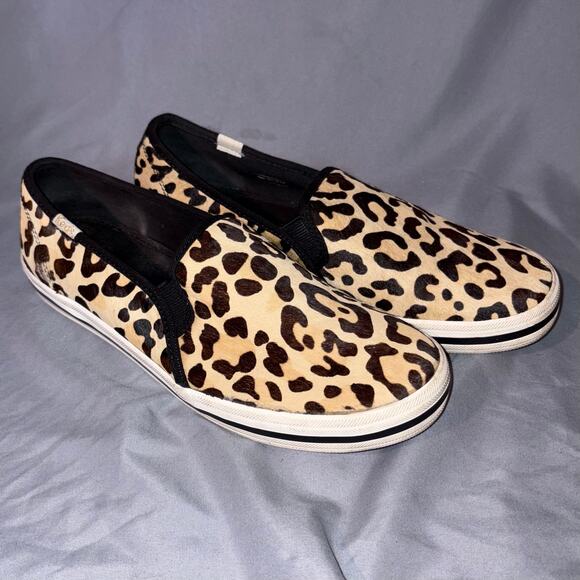 Kate Spade Keds Leopard Print Calf Hair Slip-On Sneakers Women’s Size 8 - Picture 5 of 8